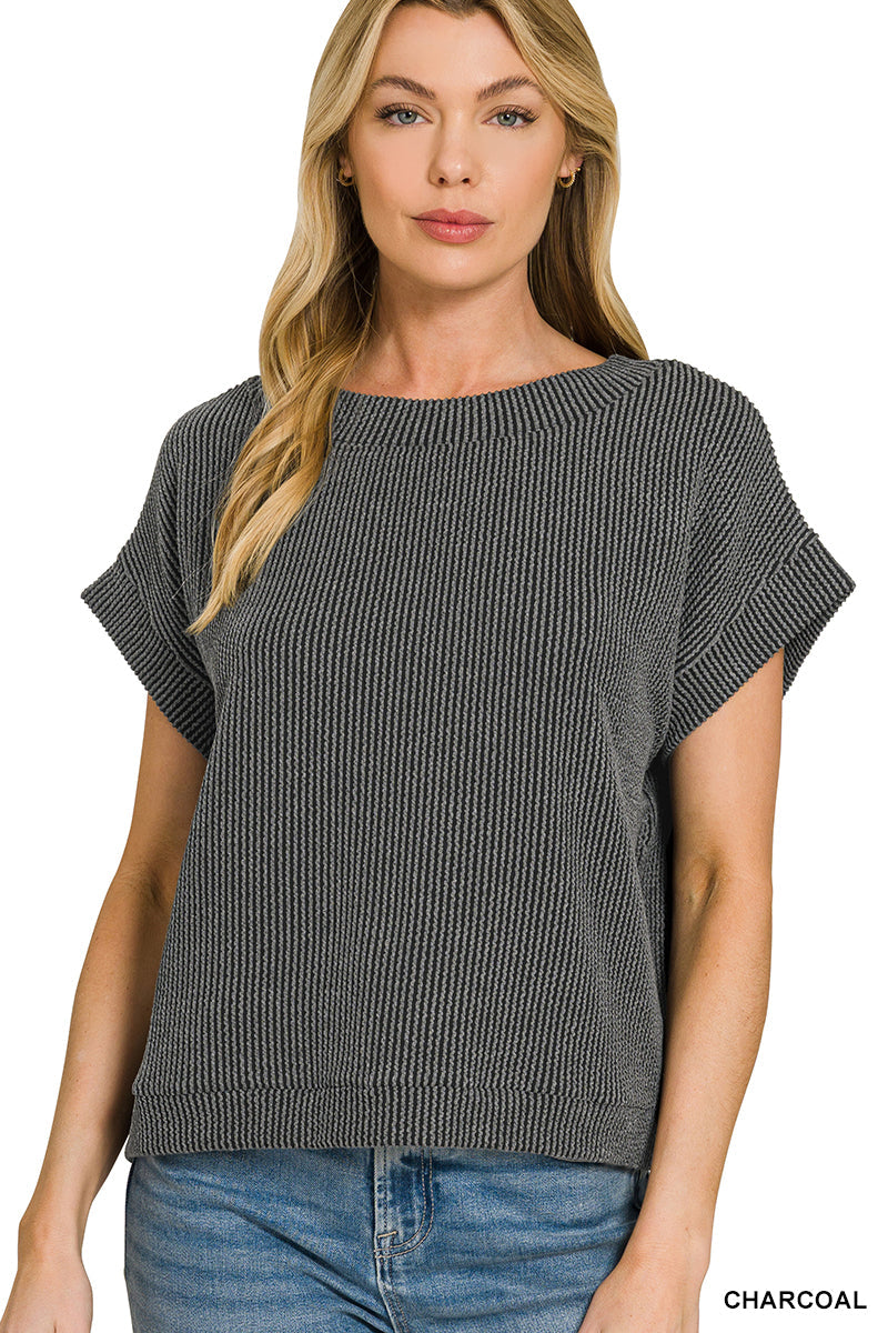 Waffle Knit Cap Sleeve Top (Multiple options)