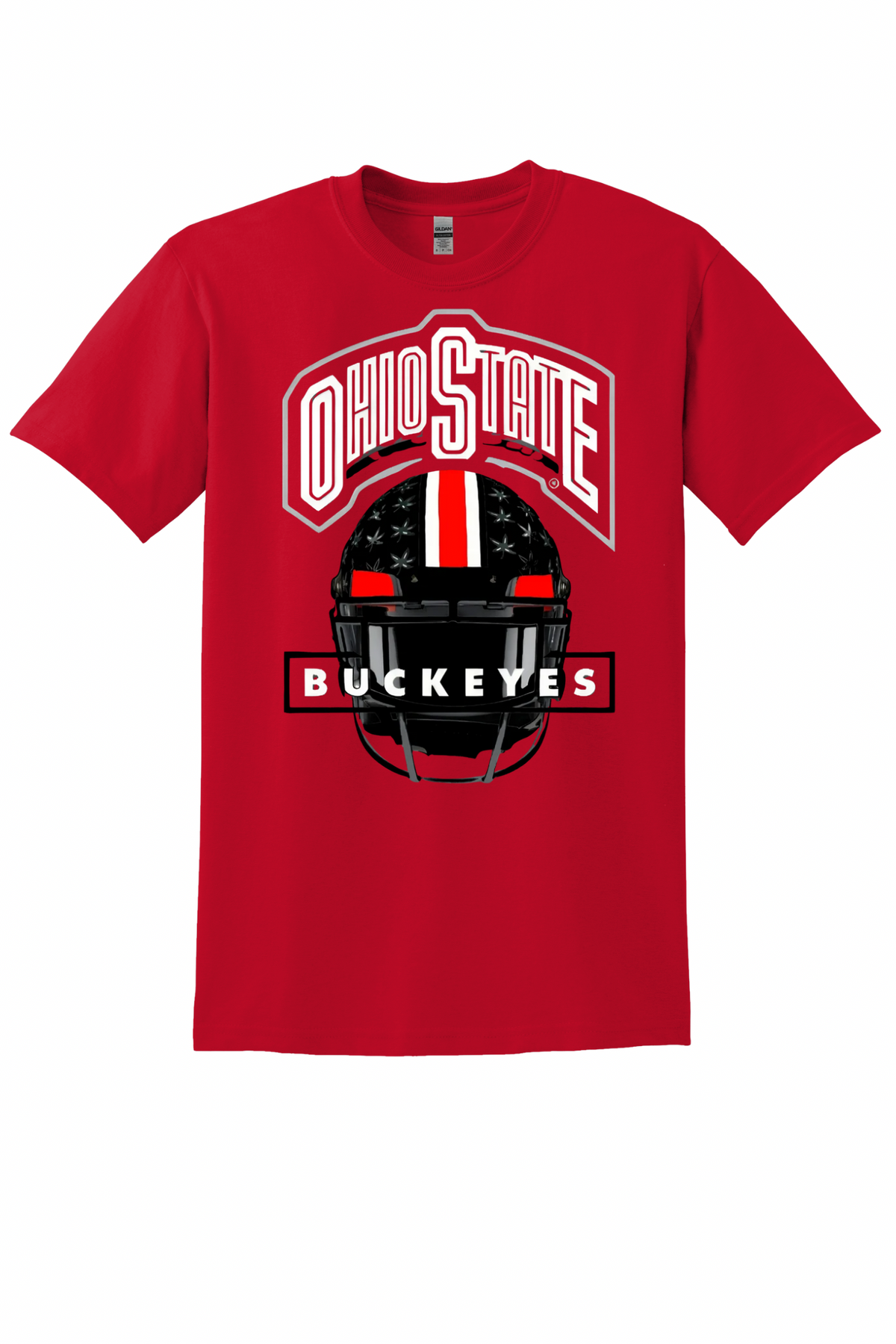 Ohio State Buckeyes Football Helmet T-Shirt Red/ Black | T-Shirt, Crewneck & Hoodie
