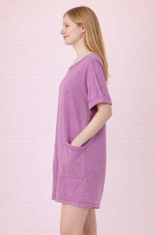 Mineral Washed Knit Casual Romper