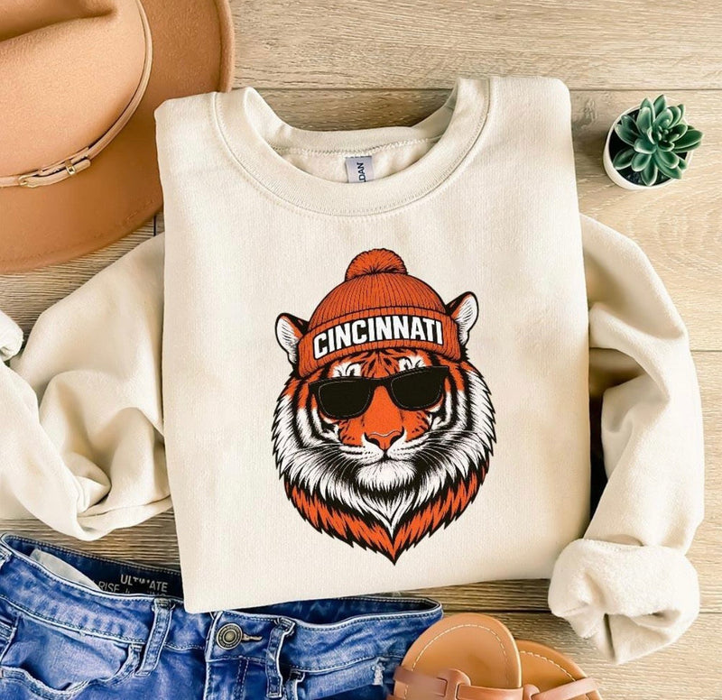Cincinnati Football Crewneck – Bengal's Fan Crewneck Graphic Crewneck | T-Shirt, Crewneck & Hoodie | Modern Grace Boutique