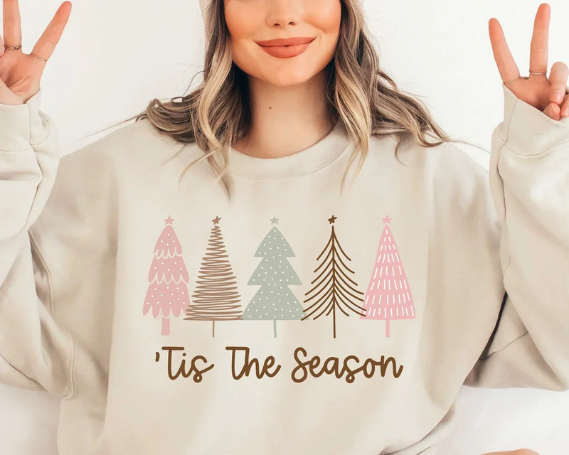 ‘Tis The Season Christmas Crewneck | Cozy Holiday Crewneck | T-Shirt, Crewneck & Hoodie | Modern Grace Boutique