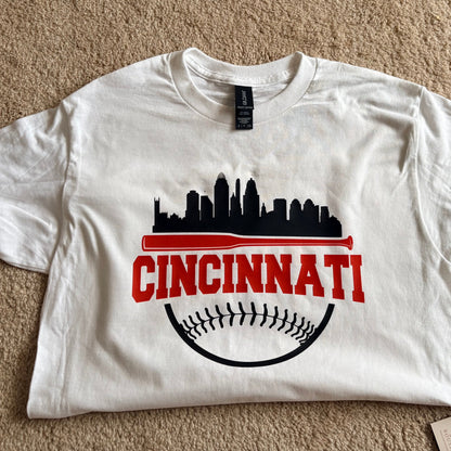 Cincinnati Skyline Baseball Tee