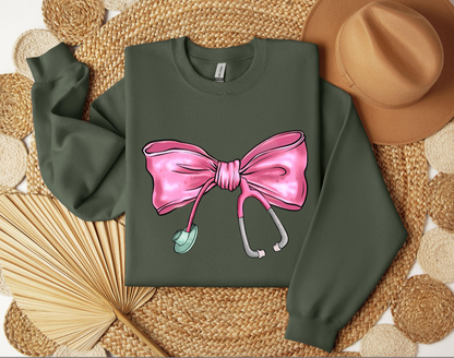 Pink Bow Stethoscope Graphic Tee / Crewneck / Hoodie