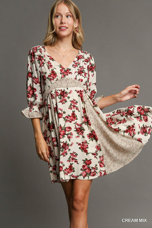 V-Neck Baby Doll Dress