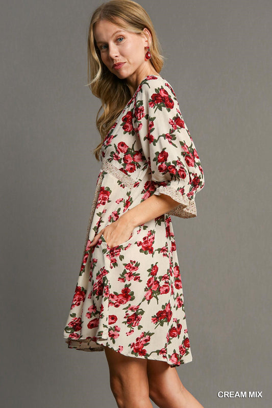 V-Neck Baby Doll Dress