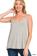 Grey Spaghetti strap Tank Top | Modern Grace Boutique