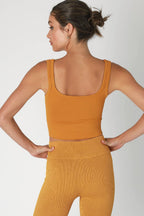 Chevron Ribbed Crop Top Lounge Tank