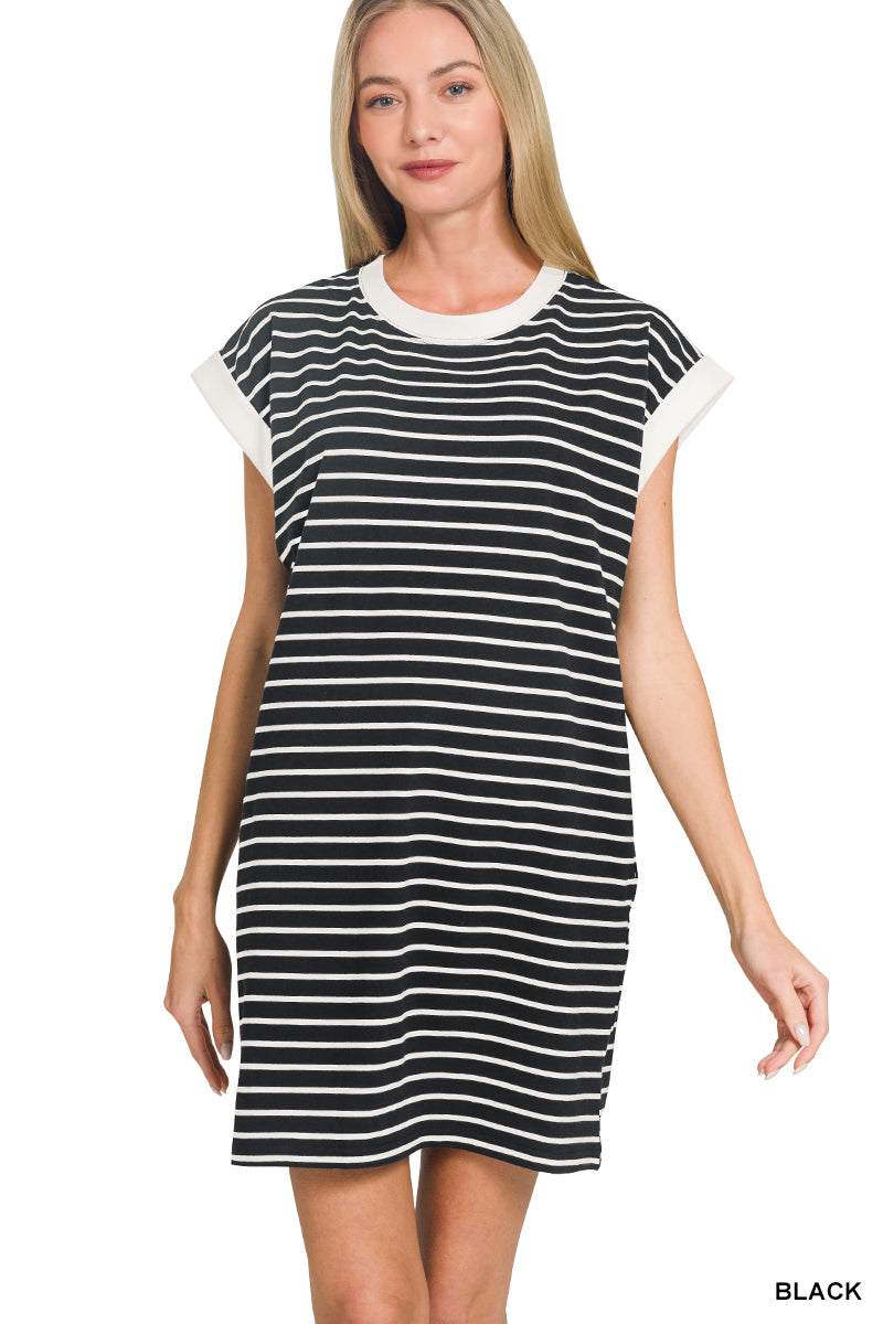 Midnight Stroll Striped Tee Dress | Modern Grace Boutique