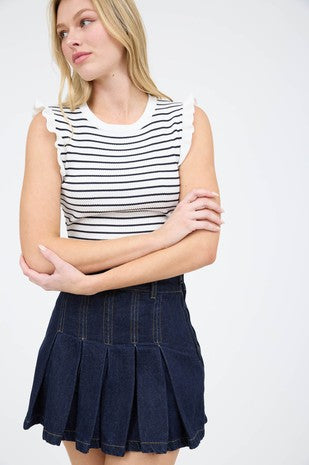 Striped ruffle trim