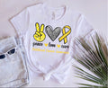 Peace Love Cure | Childhood Cancer Awareness Shirt | Modern Grace Boutique
