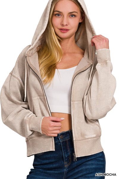 Ash Mocha Zip-Up Hoodie – Everyday Chic Comfort | Modern Grace Boutique