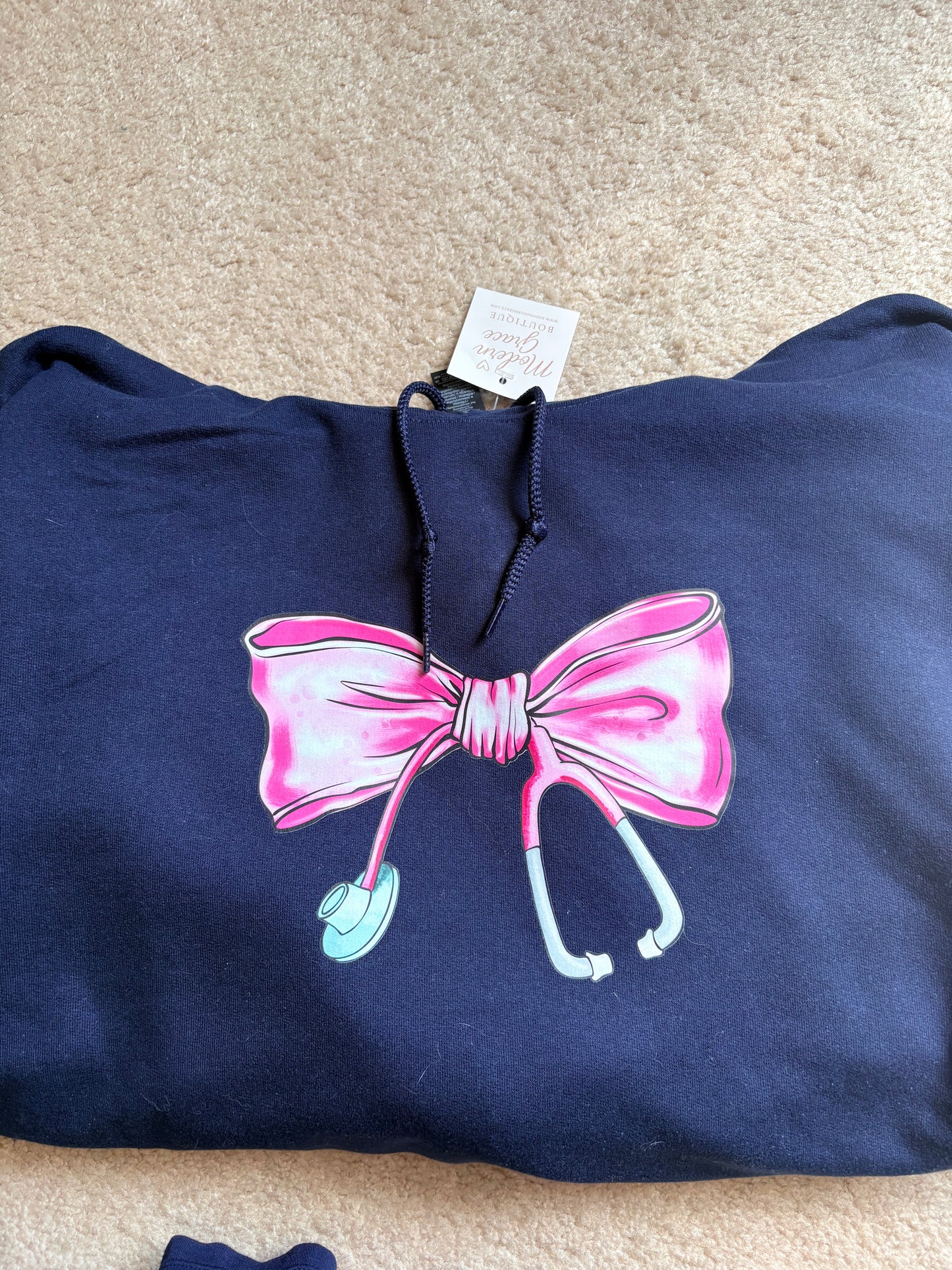 Pink Bow Stethoscope Graphic Tee / Crewneck / Hoodie | T-Shirt, Crewneck & Hoodie