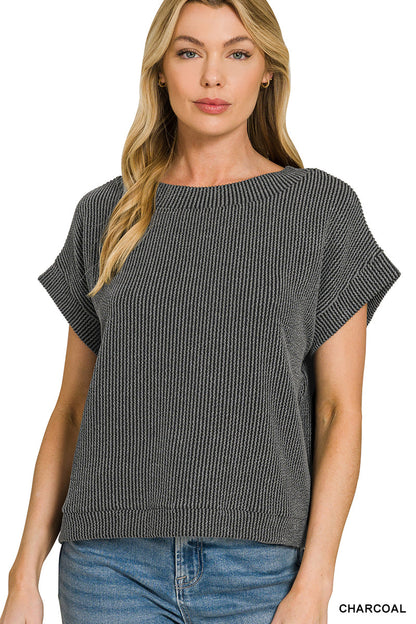Waffle Knit Cap Sleeve Top (Multiple options)