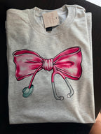 Pink Bow Stethoscope Graphic