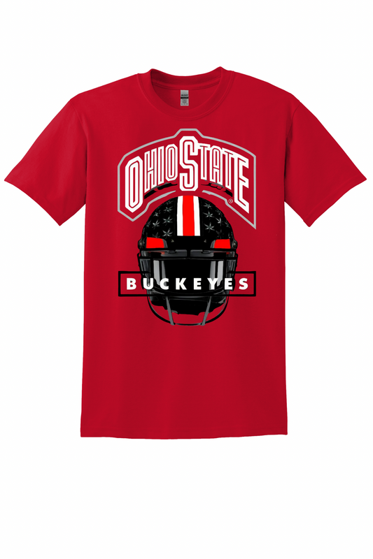 Ohio State Buckeyes Football Helmet T-Shirt Red/ Black | T-Shirt, Crewneck & Hoodie