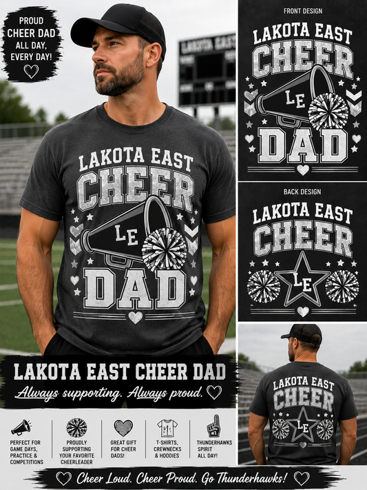 Lakota East Cheer Dad Grey & White