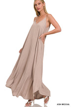 The Easy Breeze Maxi Dress | Ash Mocha Flowy Pocket Dress | Modern Grace Boutique