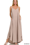 The Easy Breeze Maxi Dress | Ash Mocha Flowy Pocket Dress | Modern Grace Boutique