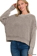 Mocha Cozy Days Sweater | Textured Relaxed Fit Knit Pullover | Modern Grace Boutique