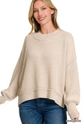 The Cozy Cloud Knit Sweater | Sand Beige Relaxed Fit Pullover | Modern Grace Boutique