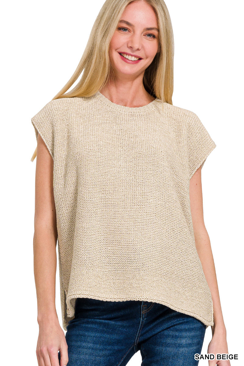 The Everyday Sand Knit Top | Textured Relaxed Fit Sweater | Modern Grace Boutique