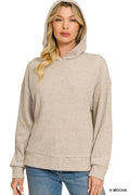 Mocha Cozy Days Hooded Knit Top | Modern Grace Boutique
