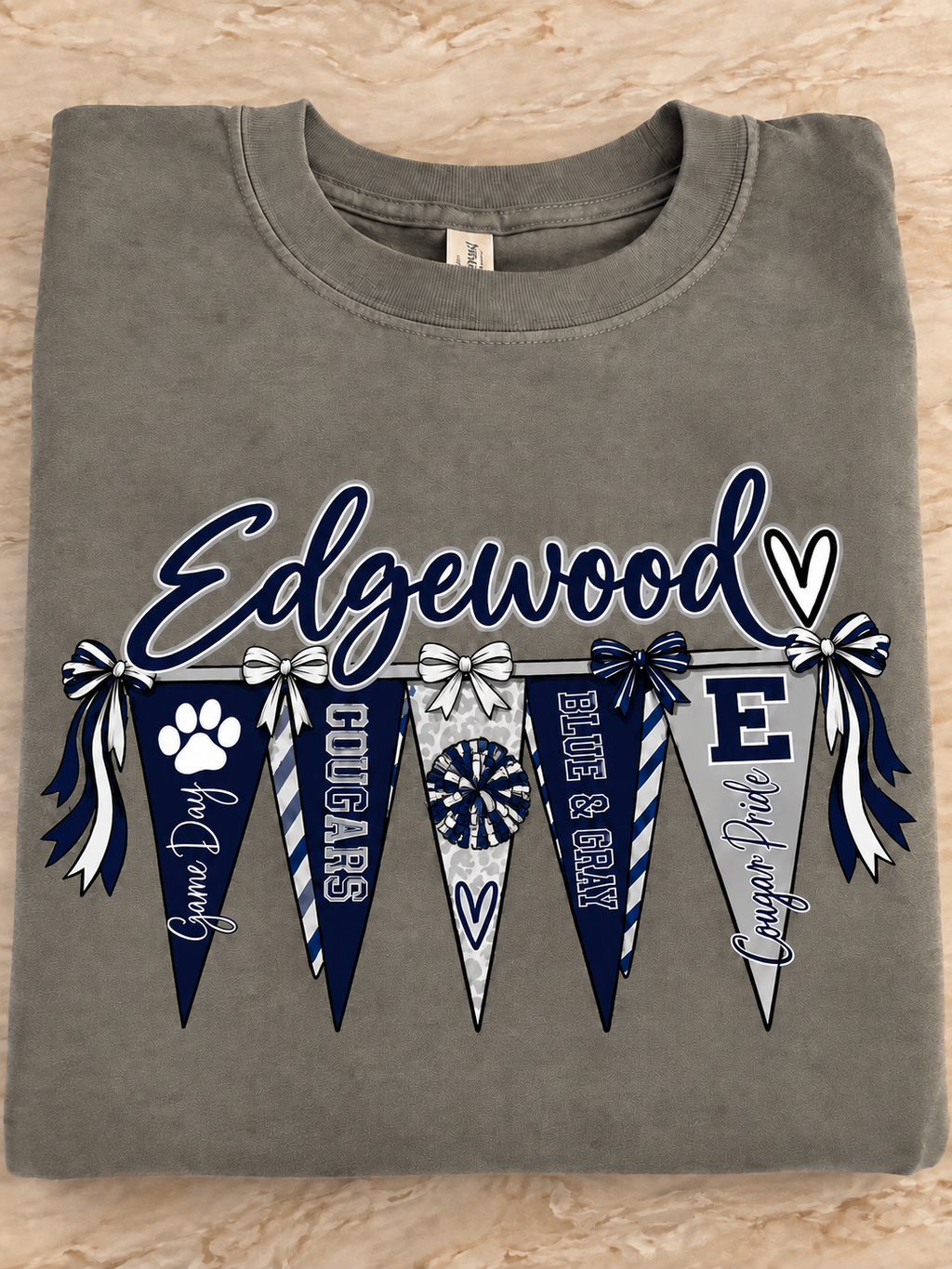 Cheer Pennant Spirit Tee | Cougars School Shirt | Modern Grace Boutique