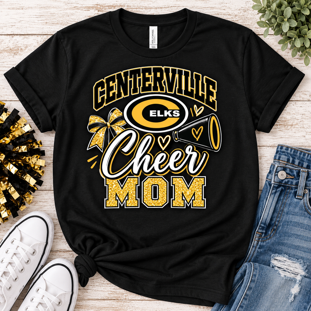 Centerville Elks Football Mom Shirt | Gold & Black Spirit Wear | Modern Grace Boutique