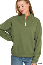 1/4 Zip Fleece - Army Green