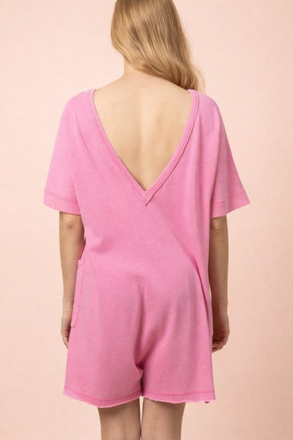 Mineral Washed Knit Casual Romper