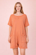 Mineral Washed Knit Casual Romper | Modern Grace Boutique