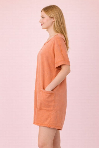 Mineral Washed Knit Casual Romper