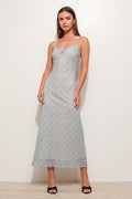 Blue Plaid Sleeveless V-Neck Midi Dress | Modern Grace Boutique