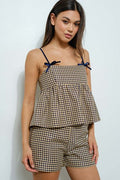 Gingham Peplum Cami | Modern Grace Boutique