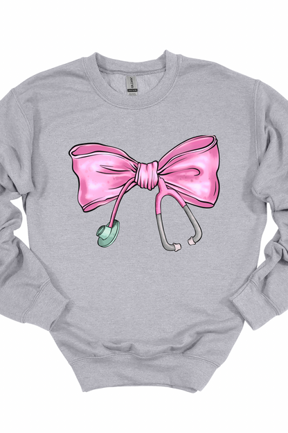Pink Bow Stethoscope Graphic Tee / Crewneck / Hoodie
