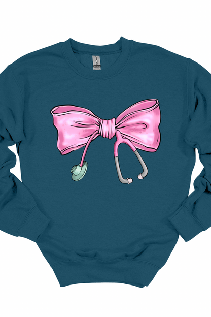 Pink Bow Stethoscope Graphic Tee / Crewneck / Hoodie