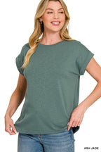 Sage Everyday Rolled Sleeve Tee | Modern Grace Boutique