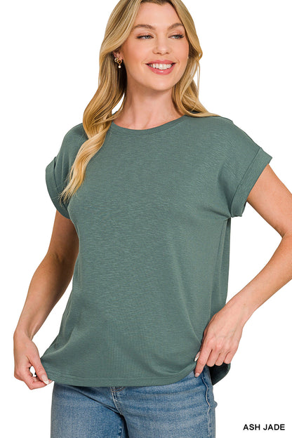 Sage Everyday Rolled Sleeve Tee