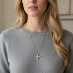 Graceful Radiance Pearl Cross Necklace | Modern Grace Boutique