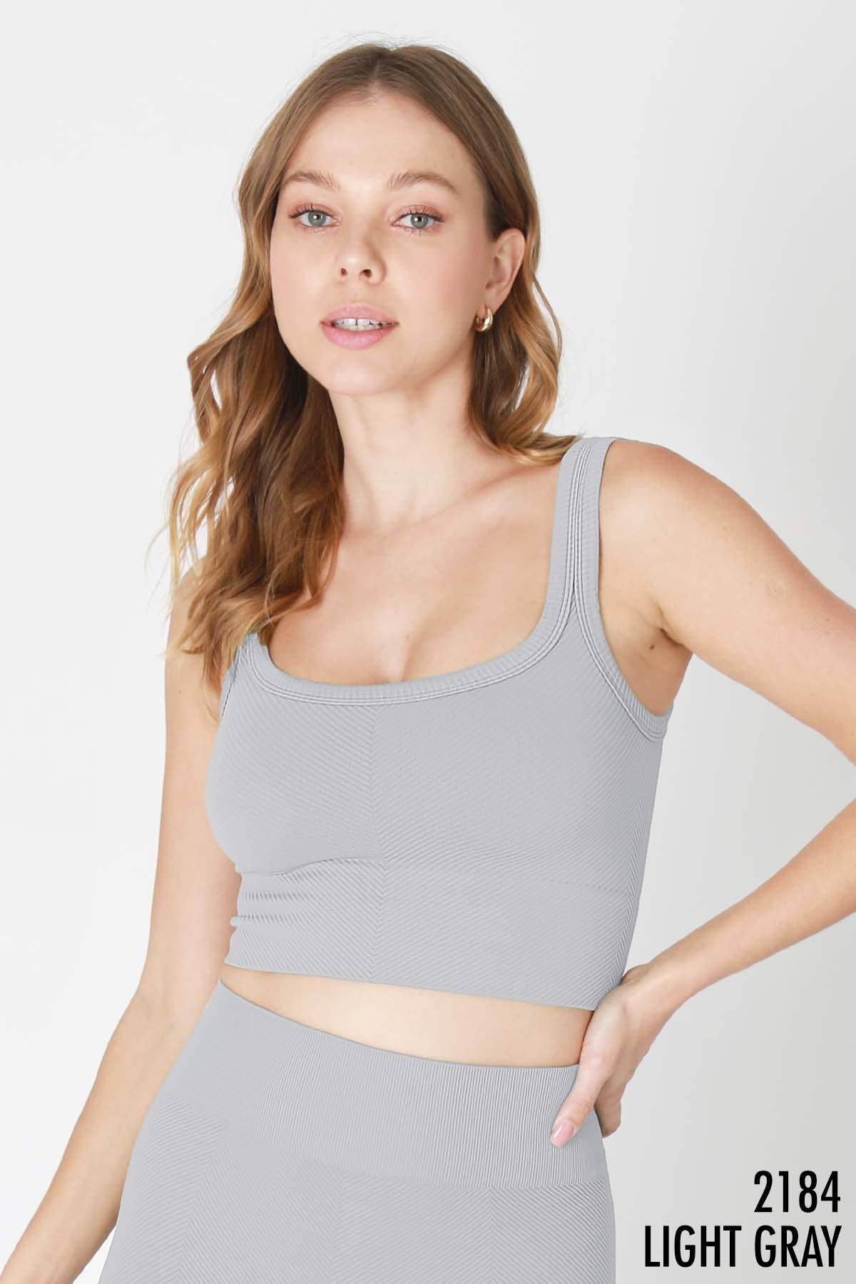 Chevron Ribbed Crop Top Lounge Tank | Modern Grace Boutique